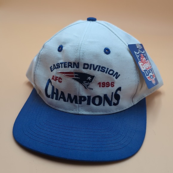 1996‎ NEW ENGLAND PATRIOTS Eastern Division Champions Snapback Logo 7 Inc NWT - Picture 1 of 13